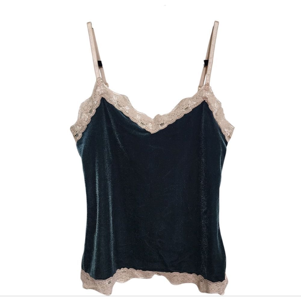 Vintage New York & Co Intimates Cami M Y2k Velvet & Lace